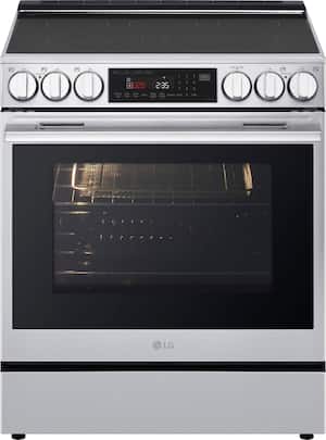 LG - 6.3 Cu. Ft. Slide-In Electric True Convection Range with InstaView and 2 UltraHeat Elements - Stainless Steel