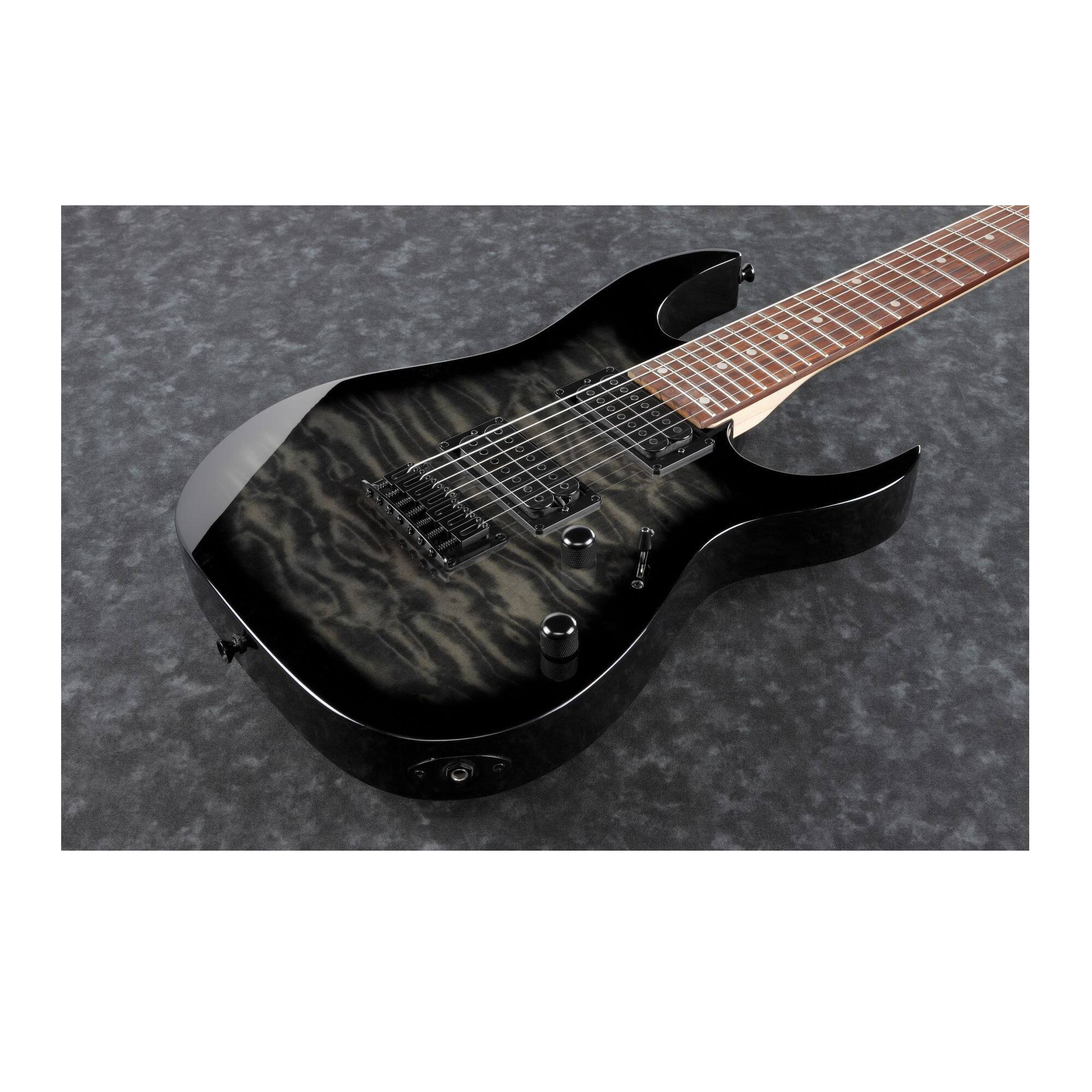 Left. Ibanez - Ibanez GIO RG 7 String Solid-Body Electric Guitar (Transparent Black Sunburst).