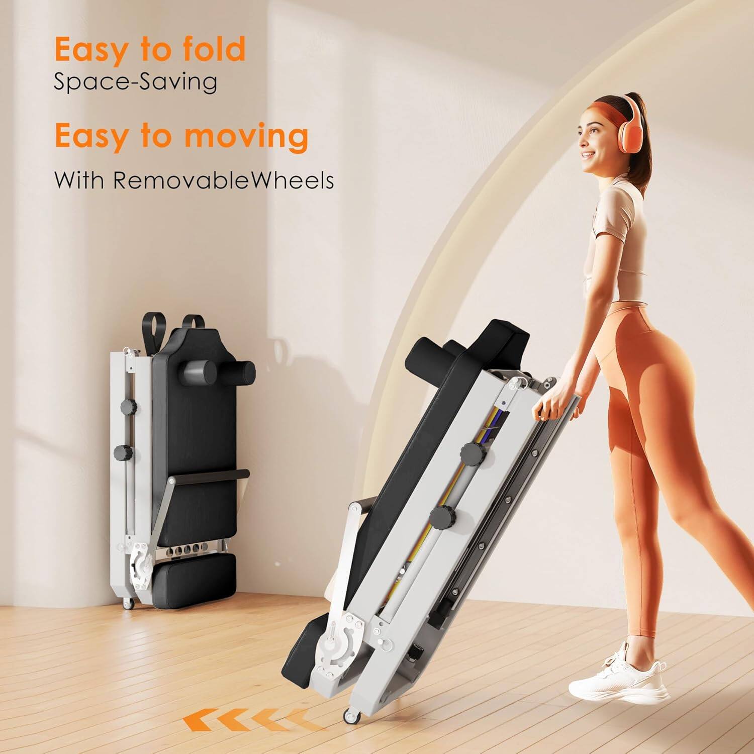 Easy to fold  
Space-Saving  
Easy to moving  
With Removable Wheels