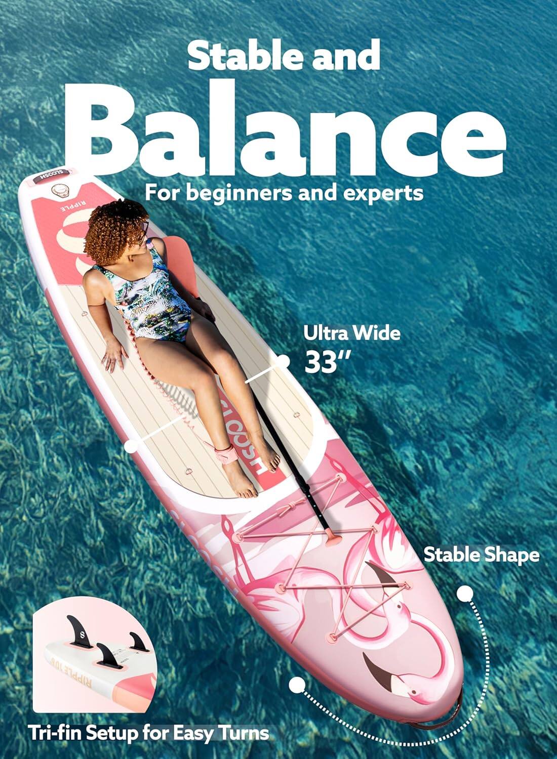 Joyfy 10.6'' Inflatable Stand Up Paddle Board SUP with Premium ...