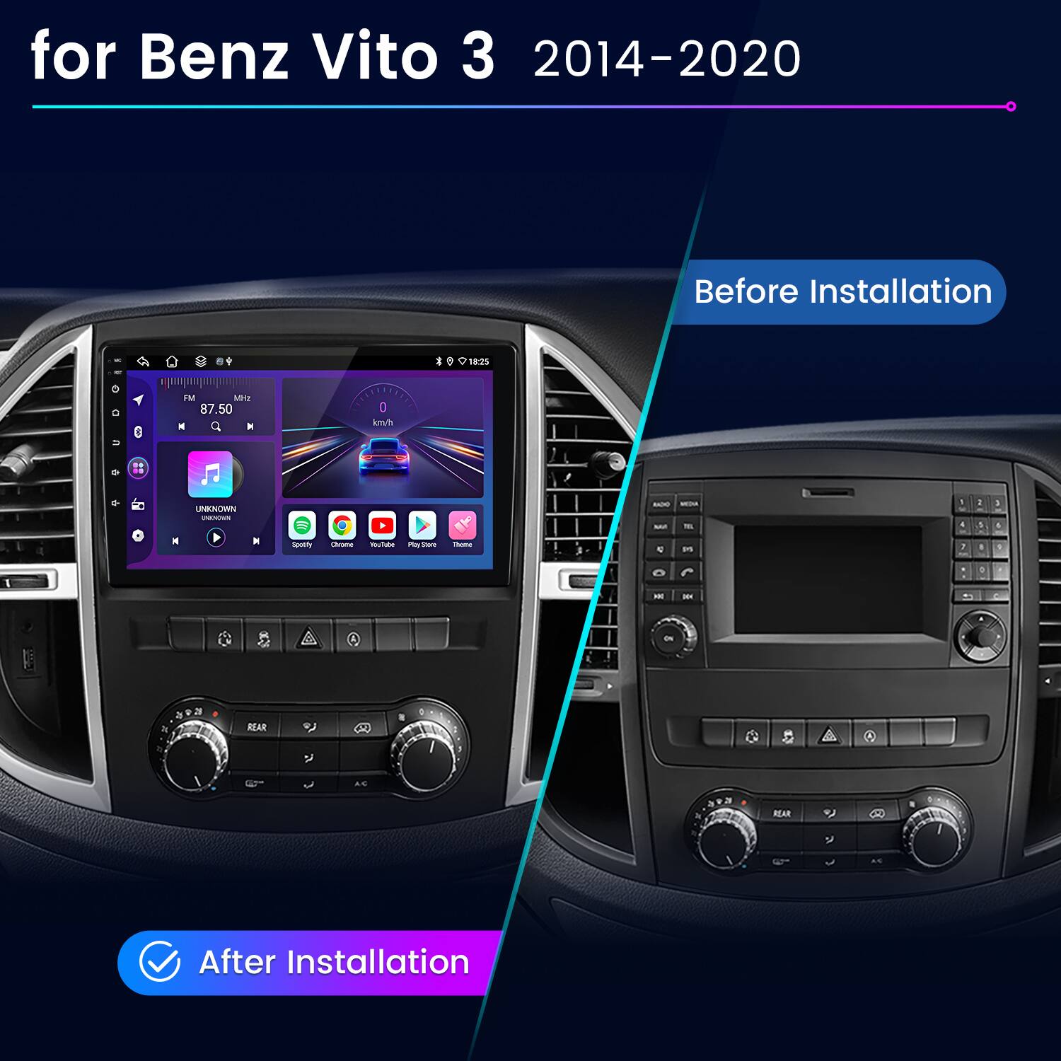for Benz Vito 3 2014-2020

Before Installation

After Installation