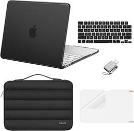 mosiso - For MacBook Neo 13-Inch 2026 A3404 A18 Pro Chip, Protective Hard Shell&Puffy Sleeve Bag&Keyboard Skin&Screen Film&Type C - Baby Pink