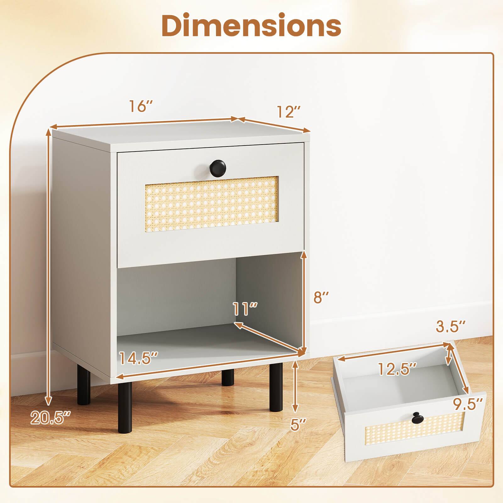 Dimensions  
16" x 12" x 20.5"  
14.5" x 11" x 5"  
12.5" x 9.5" x 3.5"