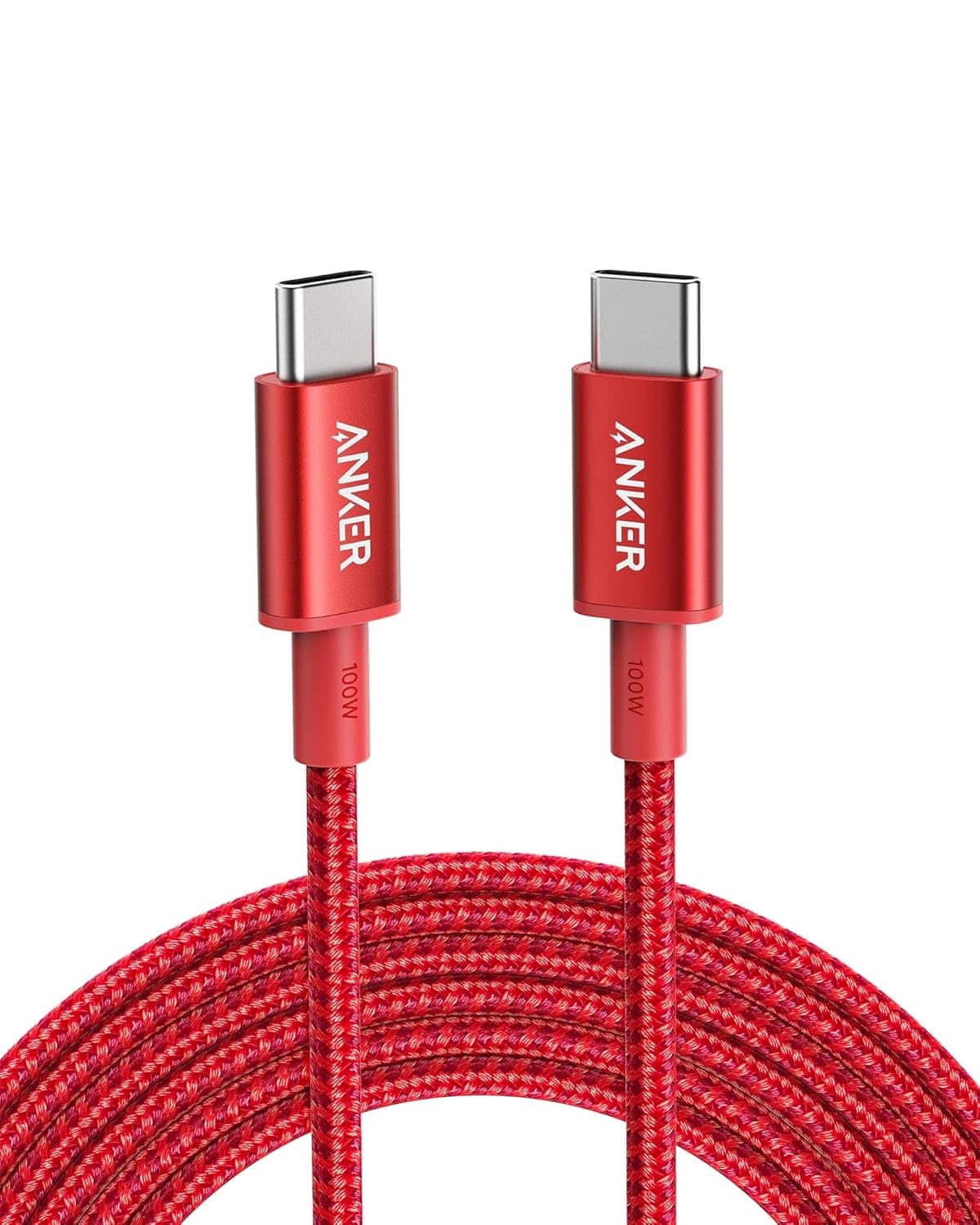 Anker - USB C to USB C Cable, Type-C Charging Cord Fast Charge(10FT,100W) - Red