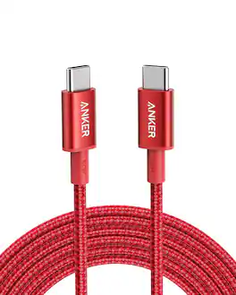 Anker - USB C to USB C Cable, Type-C Charging Cord Fast Charge(10FT,100W) - Red