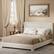 Angle. Vipbear - Queen Size Upholstered Bed Frame with Adjustable Headboard, Soft Rounded Corners, No Box Spring Required, Easy Assembly - Beige.