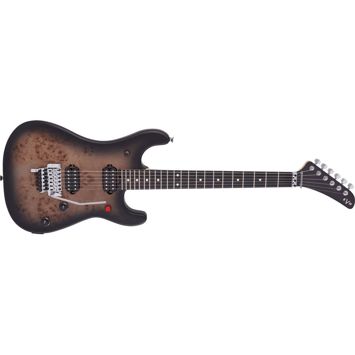 Alt View 4. EVH - EVH 5150 Series Deluxe Poplar Burl Electric Guitar, Ebony Fingerboard, Black Burst.