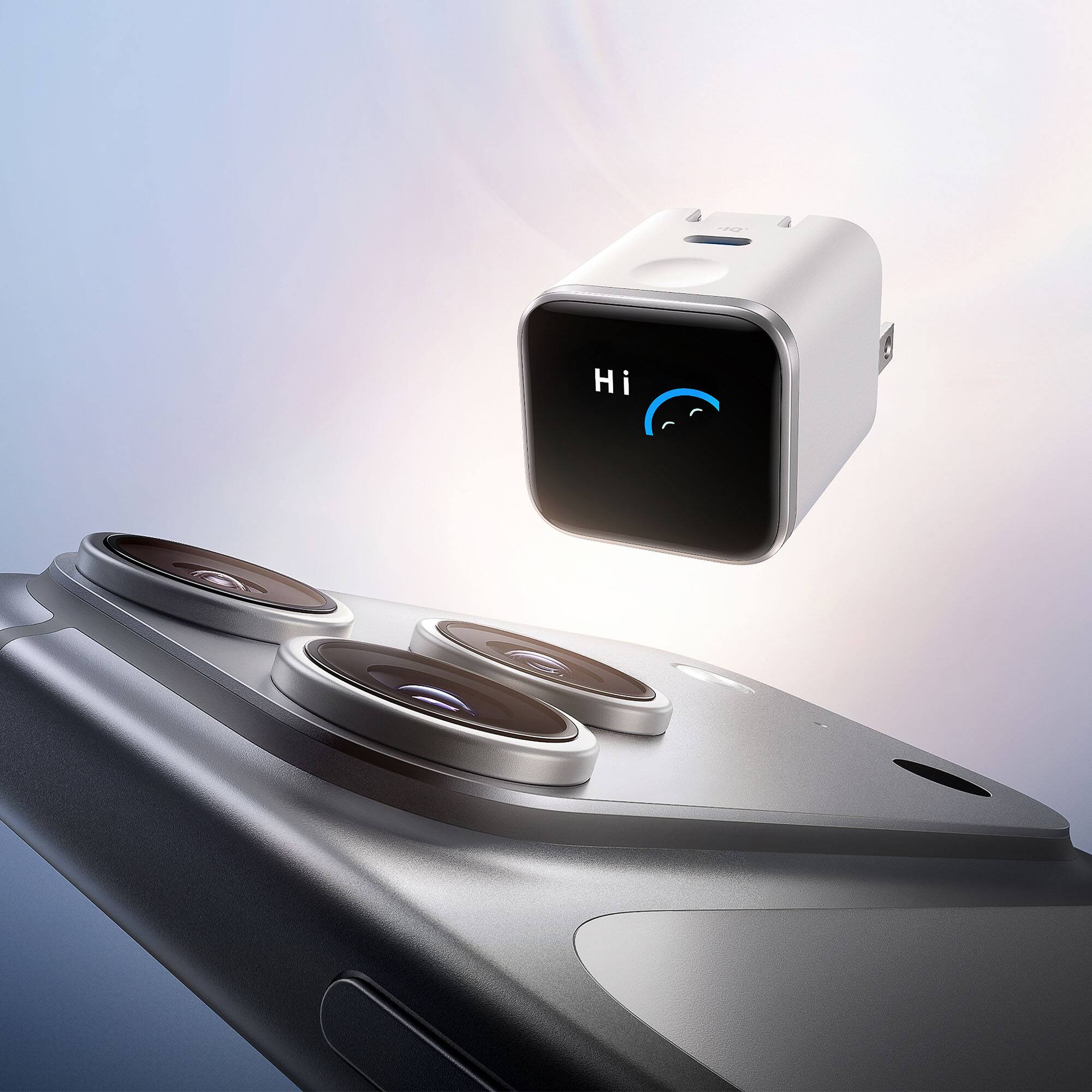 Back. Anker - Anker Nano Charger (45W, Smart Display, 180° Foldable) with USB-C Cable - White.