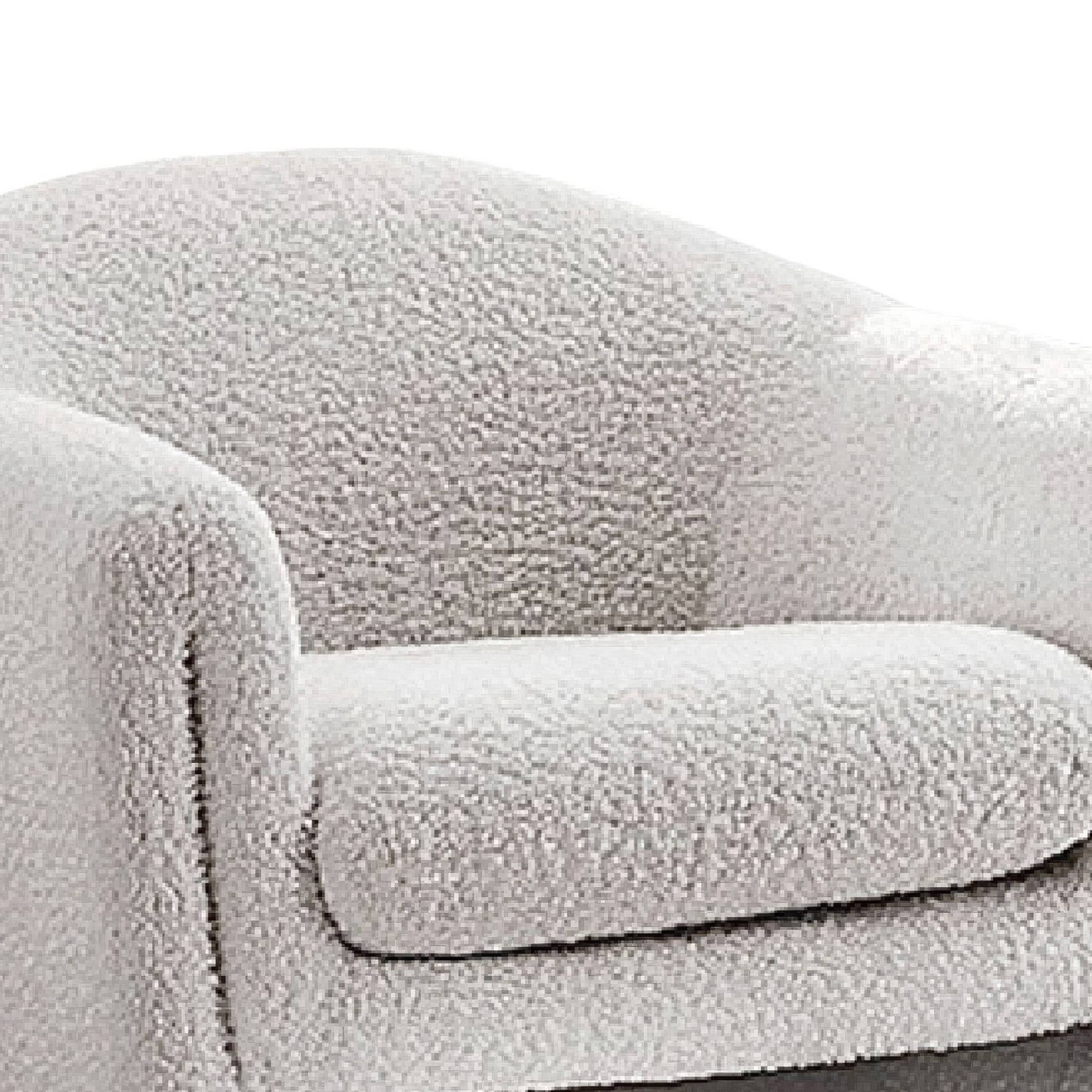 Alt View 1. Manhattan Lane - Danie Accent Armchair with U-Shaped Frame, Boucle Fabric - White.