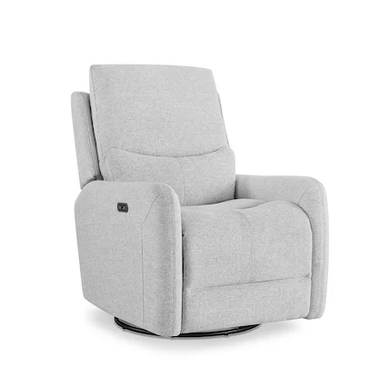 Front. TinyHomie - 30in Swivel Power Recliner Arm Chair Heathered Light Gray Polyester - Gray.