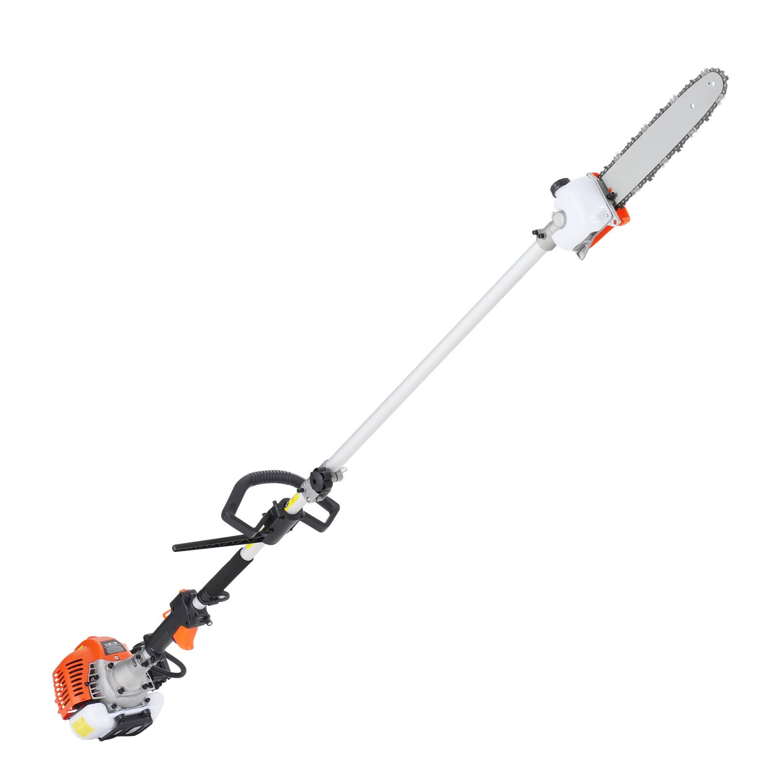 Alt View 5. LOVMOR - 26CC 6 In 1 Gas Trimming Tool Set Hedge Trimmer Weed Eater Pole Saw with Extension Pole.
