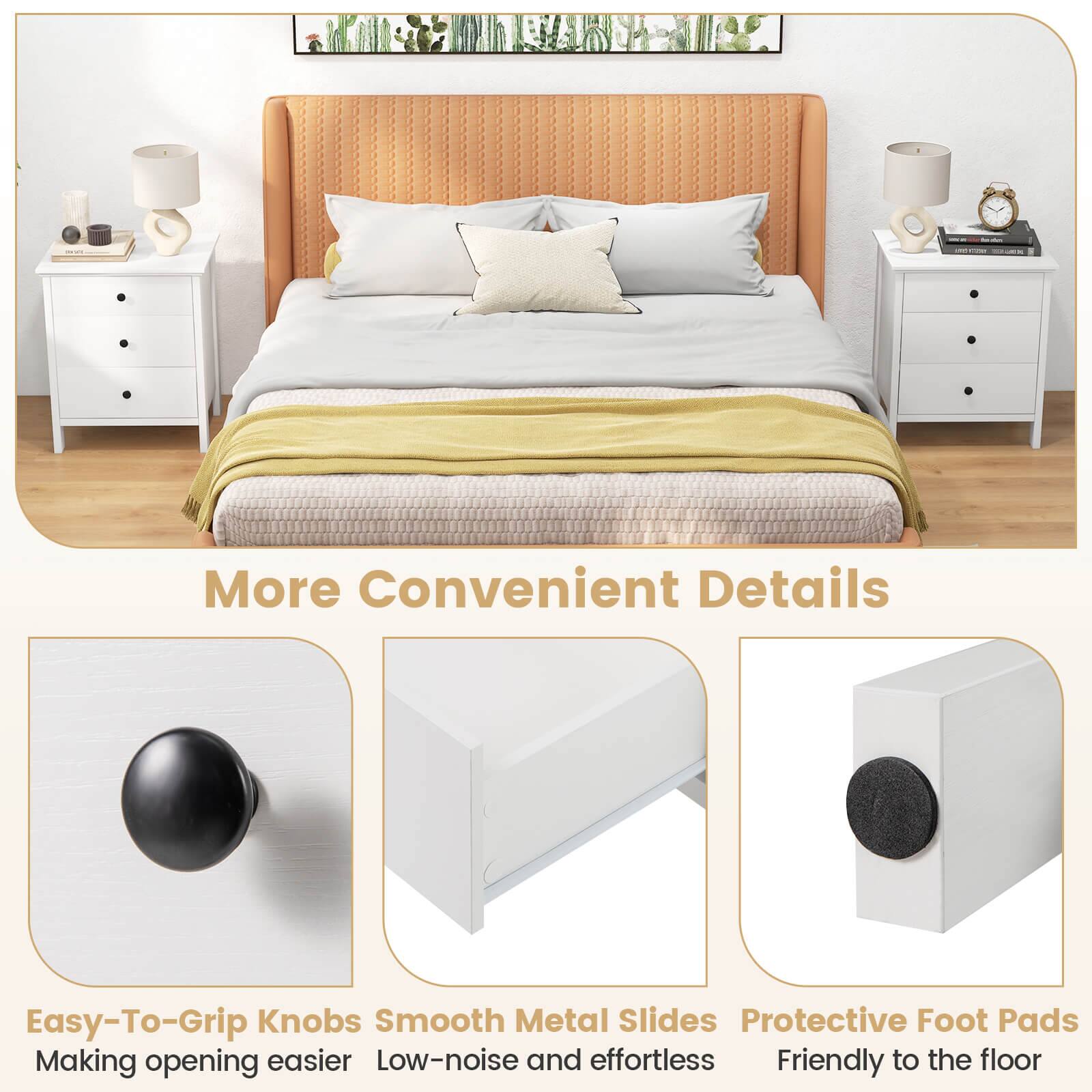 More Convenient Details

Easy-To-Grip Knobs
Smooth Metal Slides
Protective Foot Pads

Making opening easier
Low-noise and effortless
Friendly to the floor