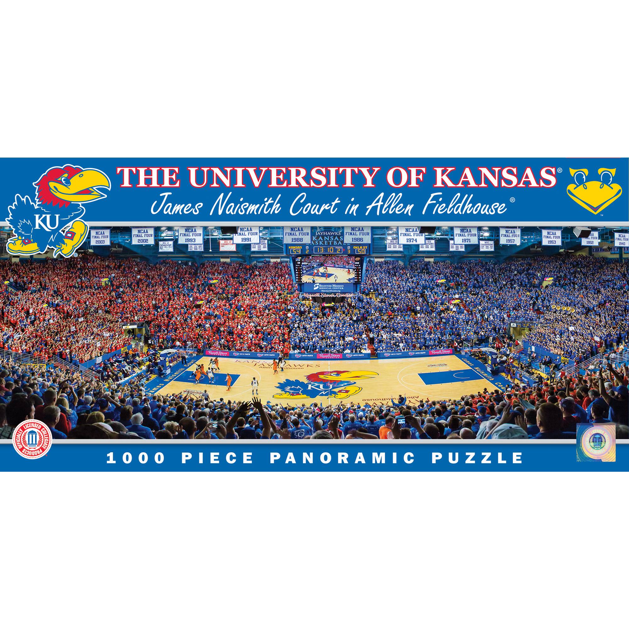 MasterPieces - Kansas Jayhawks 1000-Piece Panoramic Arena Puzzle - Multicolor