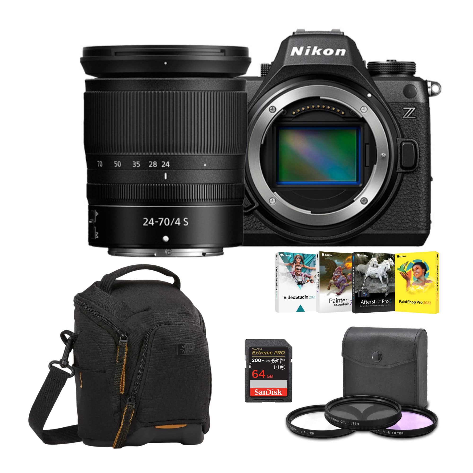 Nikon - Z6III FX Format Mirrorless Camera with 24 to 70mm f4 S Lens Bundle - Black