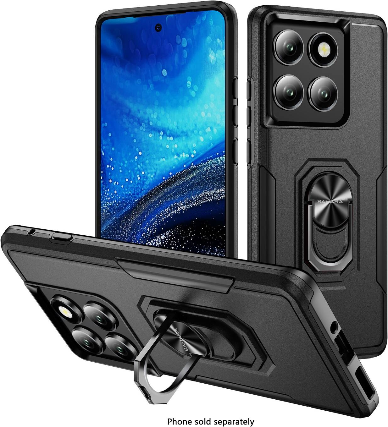 The image shows a cell phone placed in a case, with the phone and case displayed separately. The phone is positioned on the left side of the image, while the case is on the right side. The text "Phone sold separately" indicates that the phone and case are not bundled together and must be purchased separately.