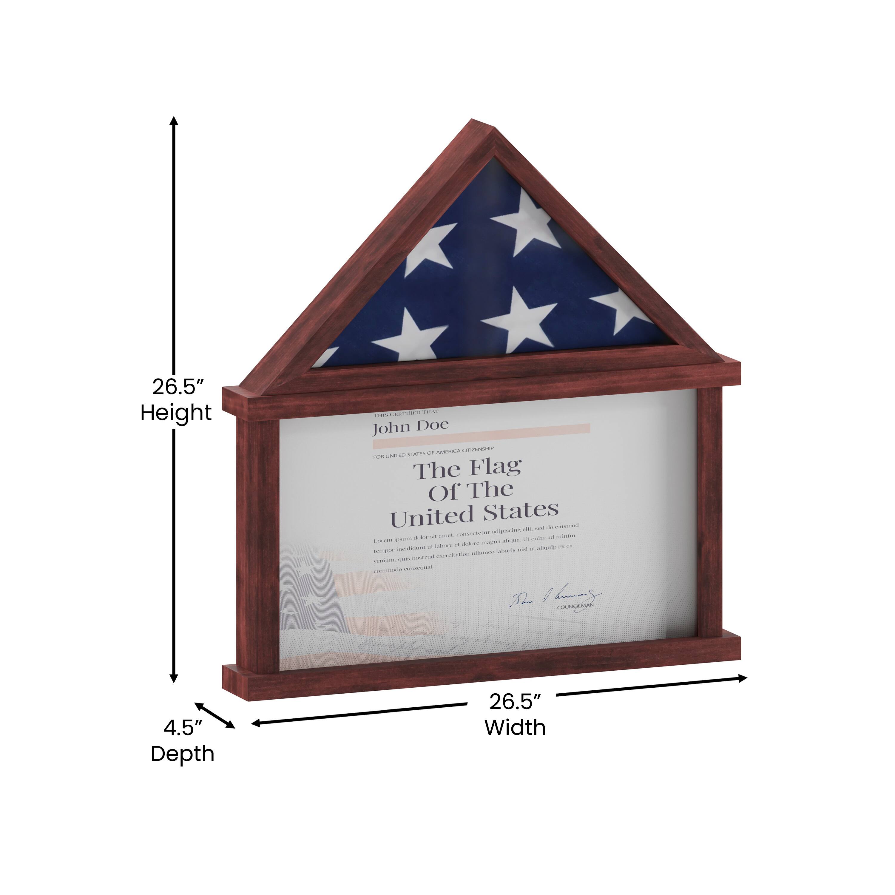 26.5" Height  
4.5" Depth  
26.5" Width  

John Doe  
IUer  
The Flag Of The United States