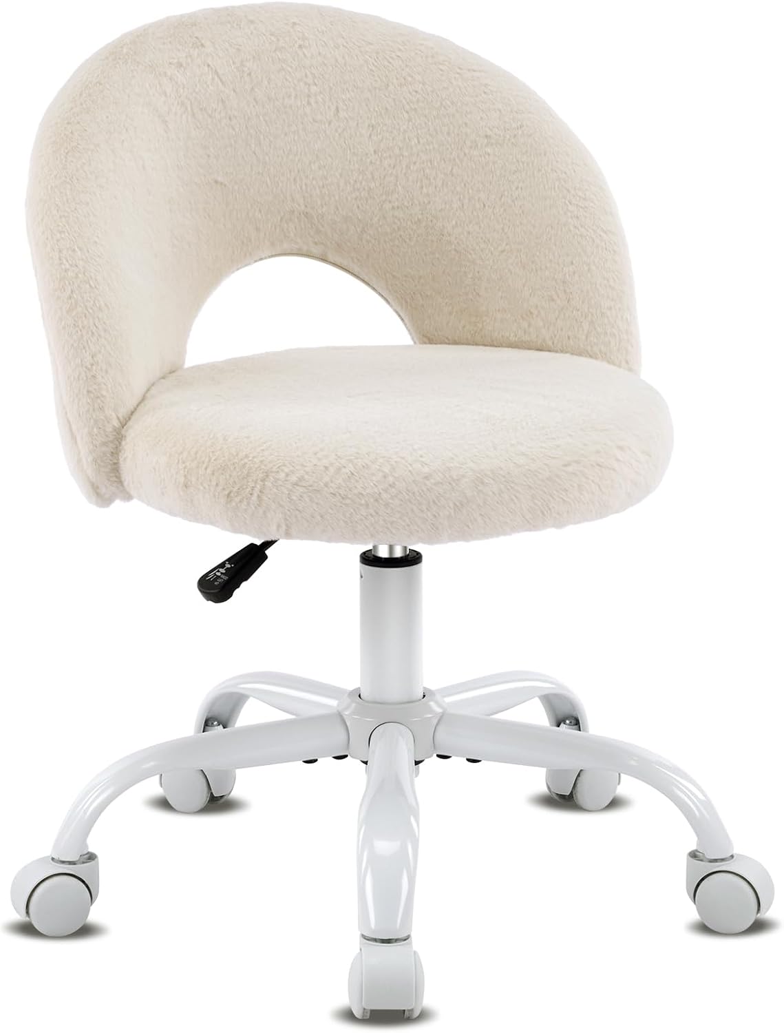 Alt View 8. Winado - Small Vanity Chair with Wheels for Girls Cute Adjustable Height Armless Office Desk Chair 360°Swivel Comfy Rolling Chair - Furry Khaki.