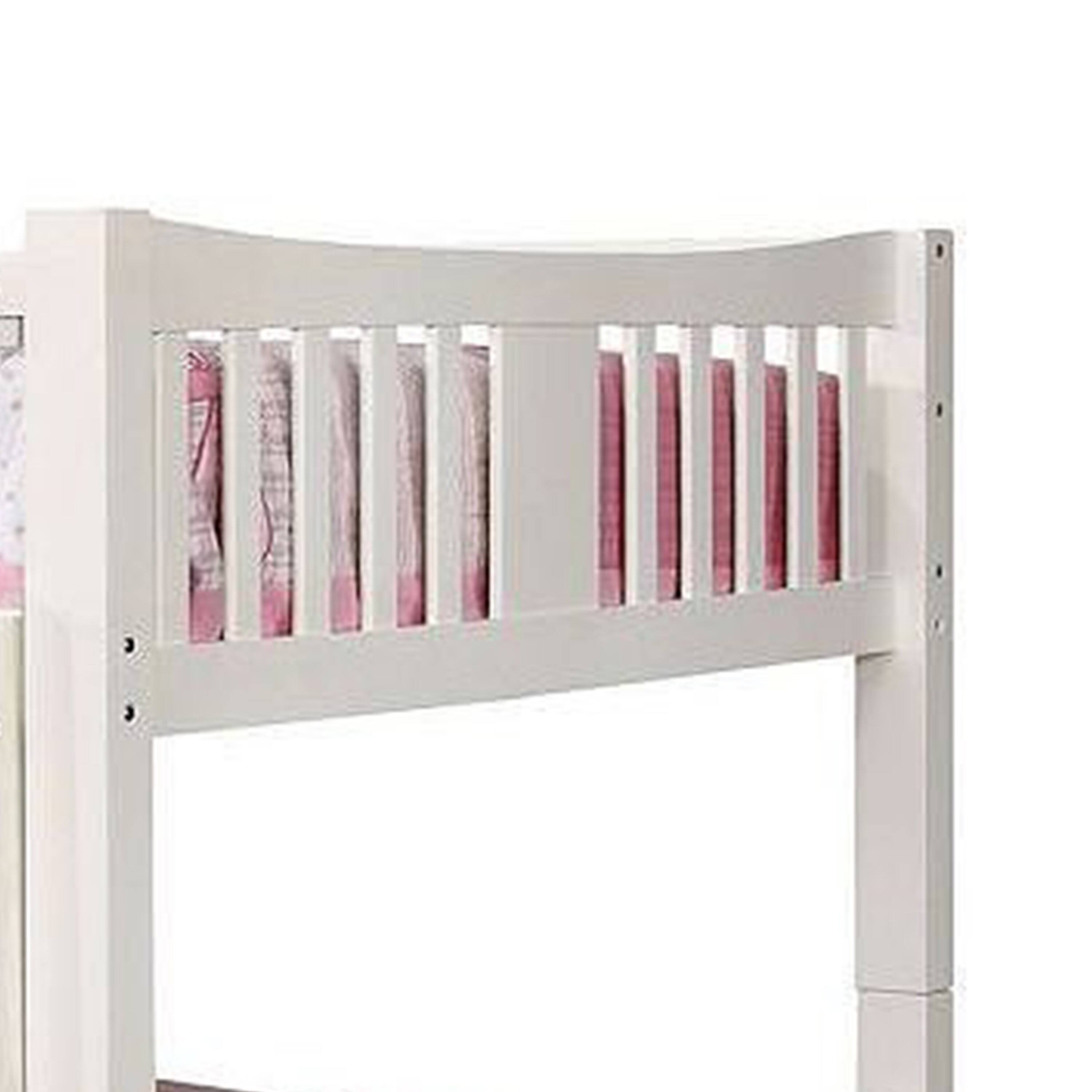 Left. Manhattan Lane - Nedy Full over Full Bunk Bed with Attached Ladder - White.