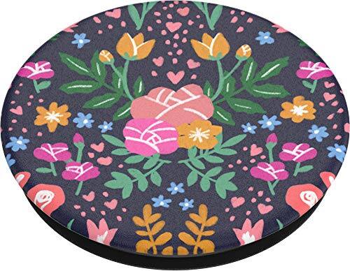 Angle. PopSockets - POPSOCKETS PopGrip Garden State Phone Holder Flowers Floral Print Plants - Black/Multicolor.