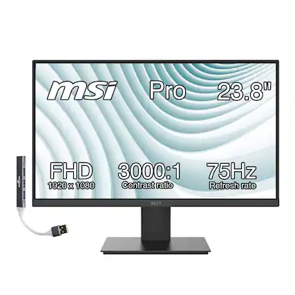 msi Pro 23.8" 1 : FHD 3000:1 75Hz 1920 x 1080 Contrast ratio Refresh rate