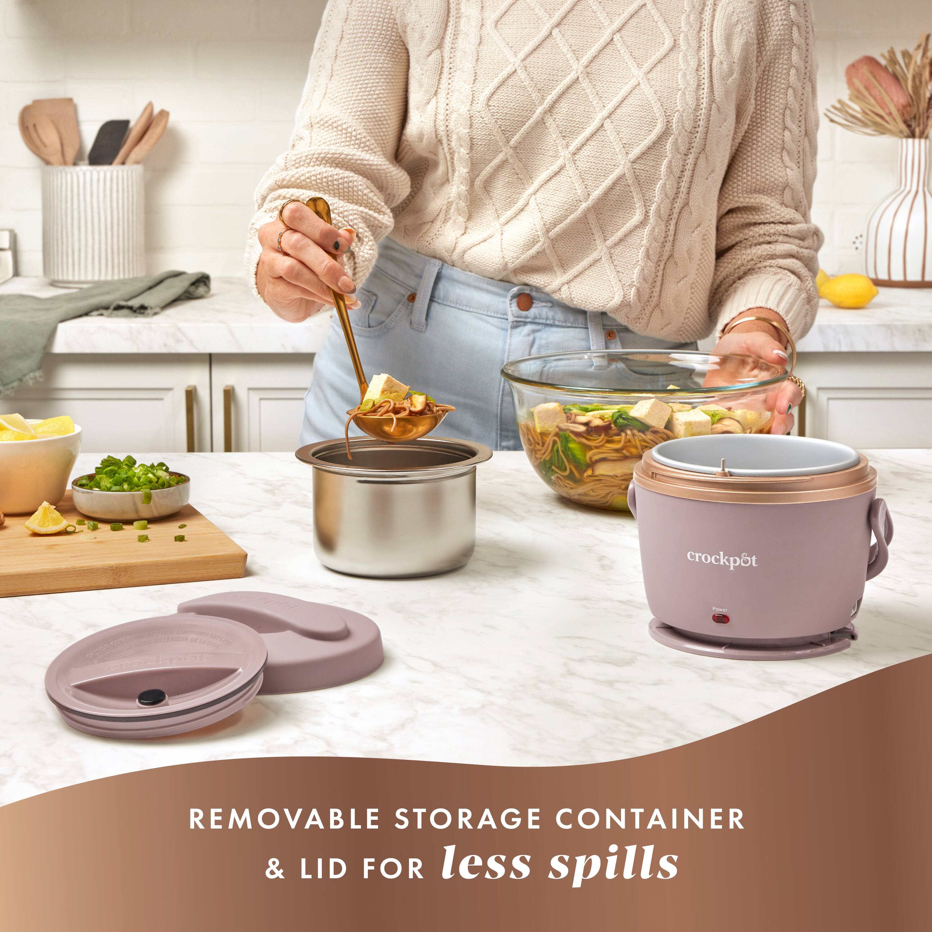 crockpot - a REMOVABLE STORAGE CONTAINER & LID FOR less spills