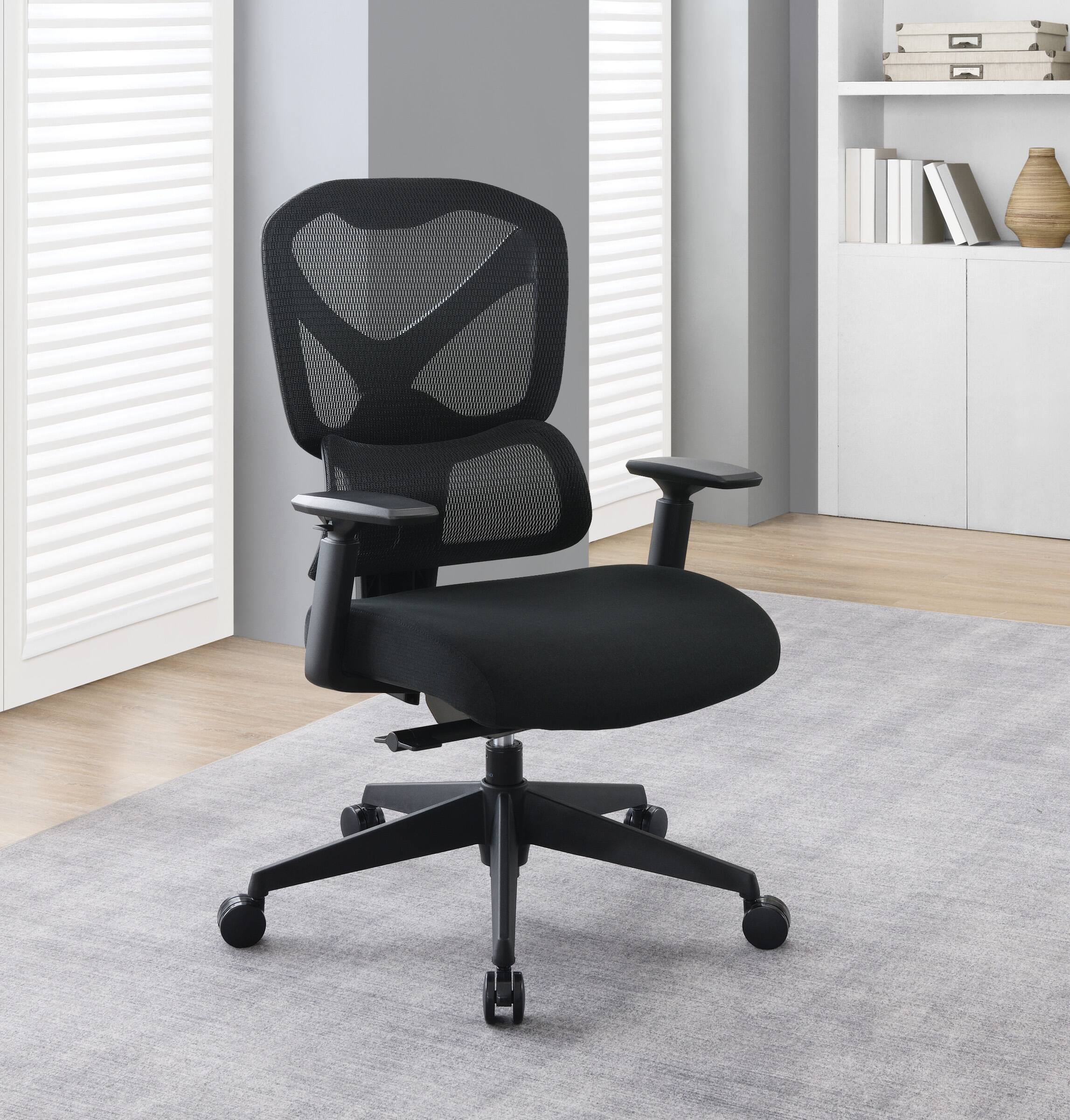 Alt View 13. OSP Home Furnishings - High Back Mesh Back Manager’s Chair with Self-Adjusting Lumbar Support and Adjustable Arms - Black.