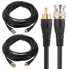 Unique Bargains - 2pcs BNC Male to RCA Male Coaxial Cable 5M RG59 75-3 for DVR CCTV Camera Monitor - Black
