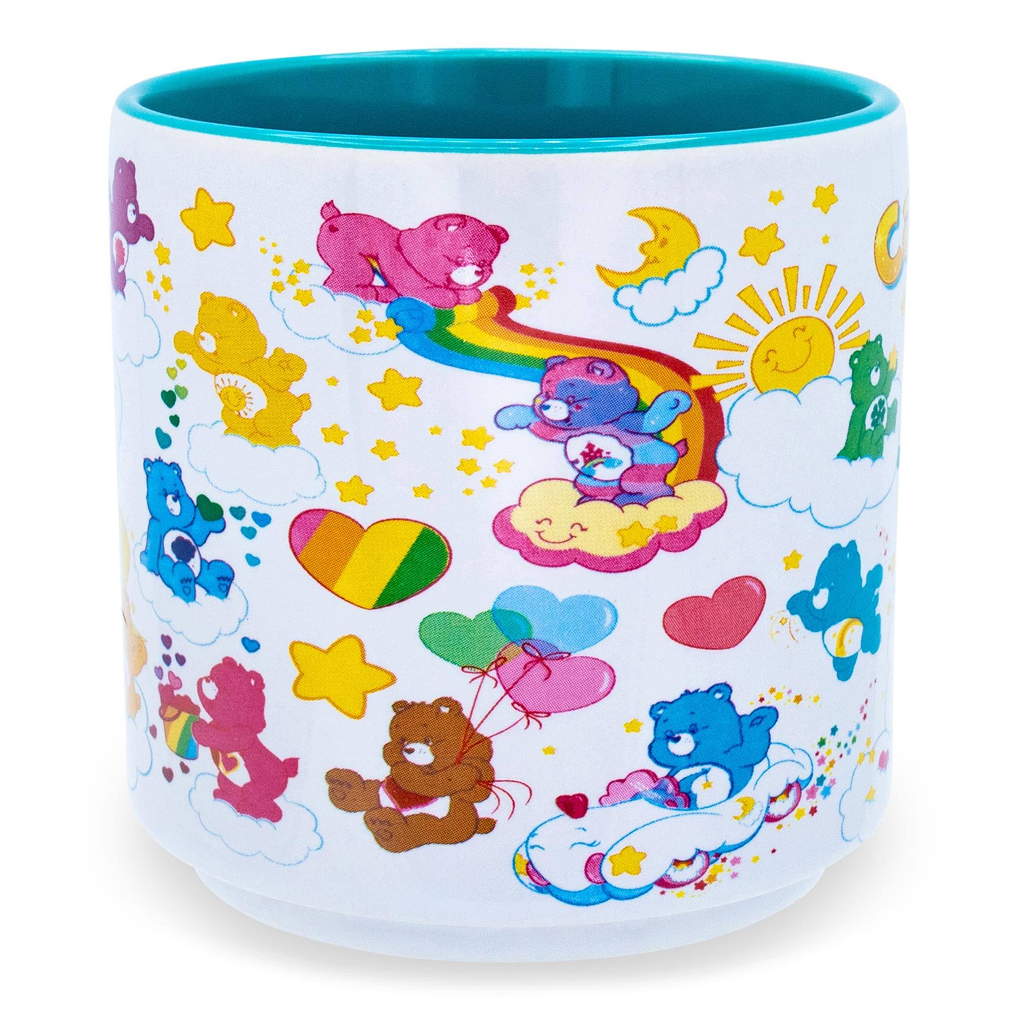 Alt View 1. Silver Buffalo - Care Bears "Care-A-Lot"  Allover Icons Ceramic Coffee Mug | Holds 13 Ounces - Blue.