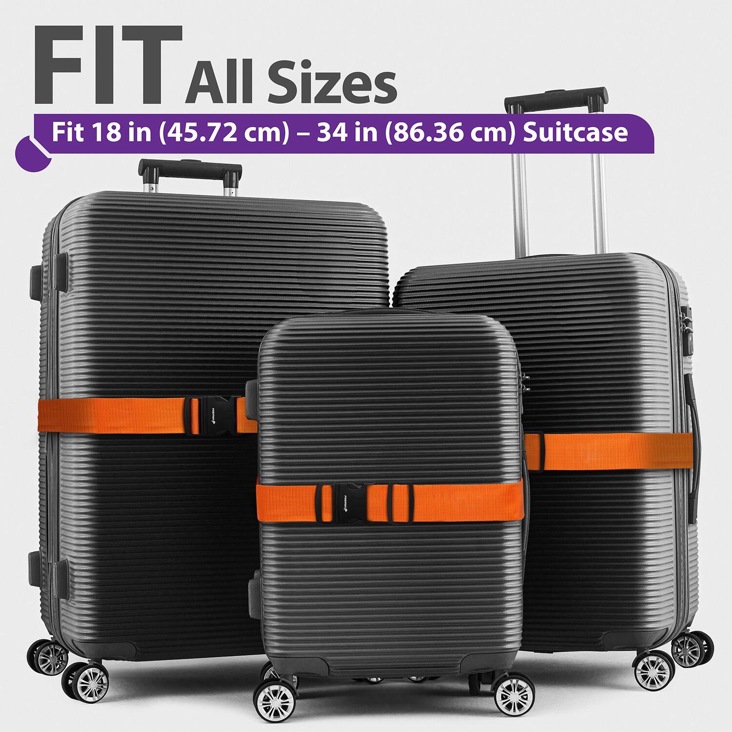 FIT All Sizes  
Fit 18 in (45.72 cm) – 34 in (86.36 cm) Suitcase