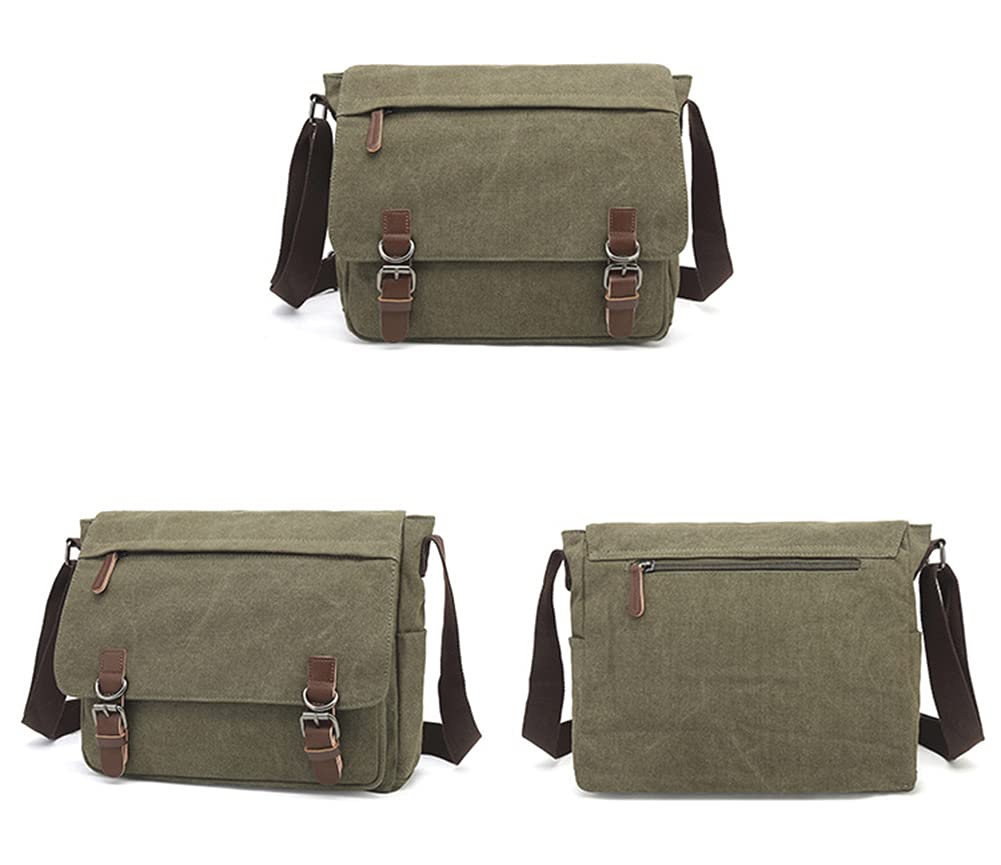 Alt View 2. Skar Audio - Canvas Vintage Messenger Bag Shoulder Leather Large Travel Crossbody Bags For Men Women Laptop Material: Made - Grey Large.