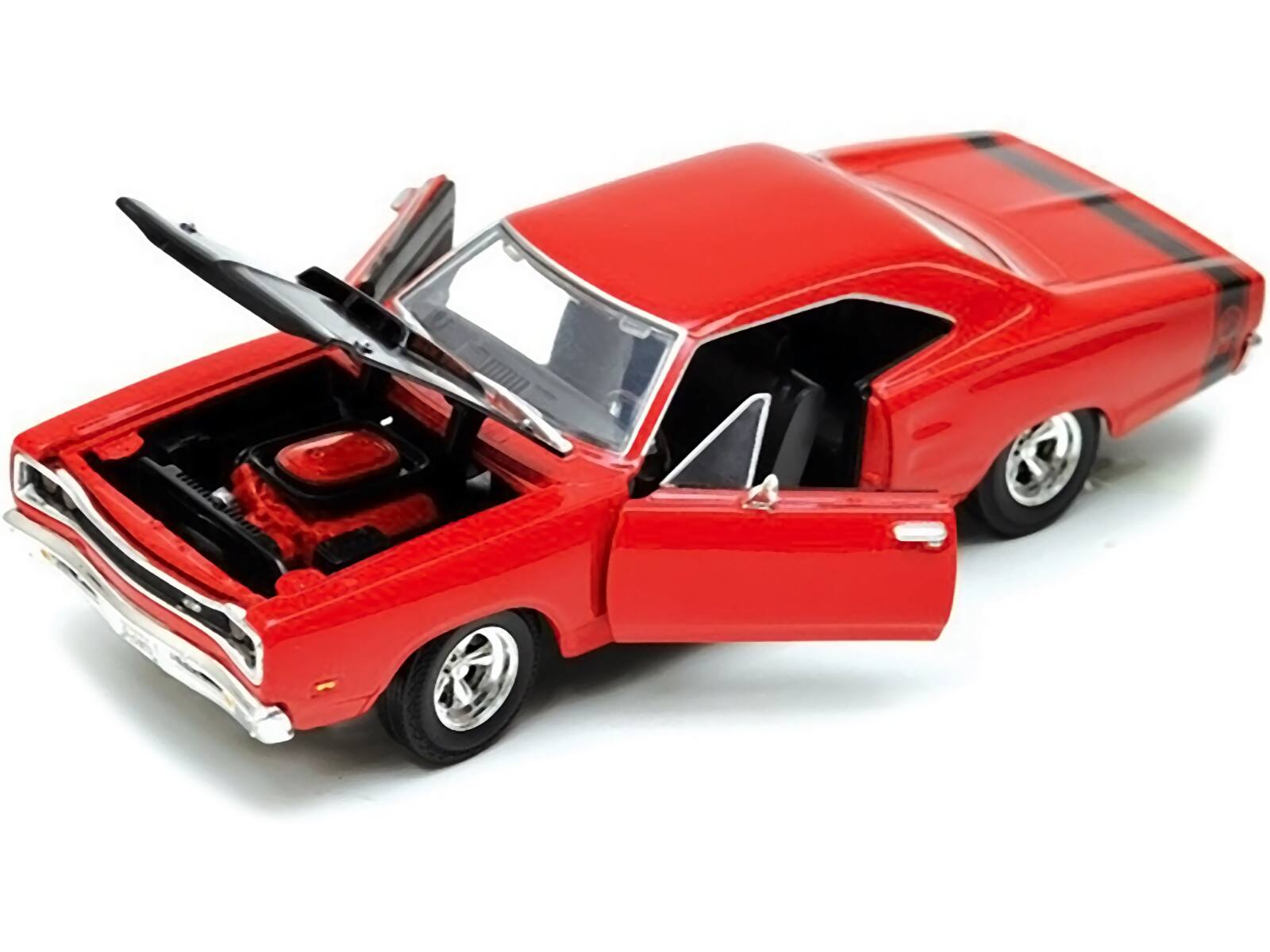 Alt View 2. Motormax - 1969 Dodge Coronet Super Bee Red 1/24 Diecast Model Car by Motormax.