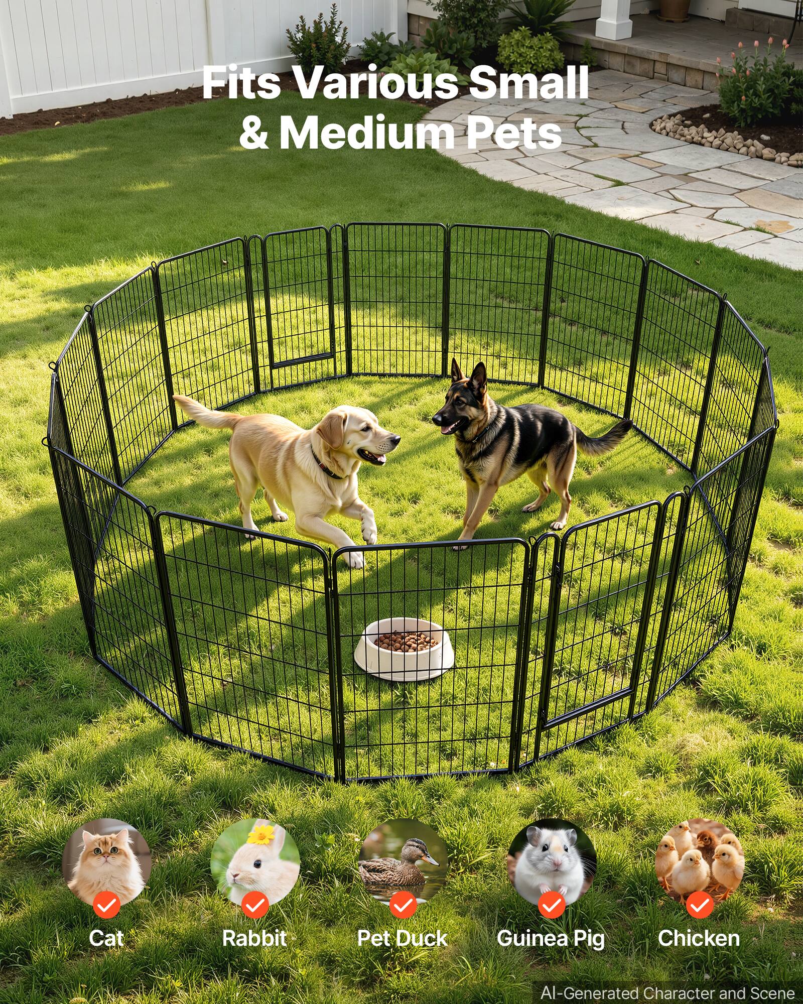 Fits Various Small & Medium Pets

Cat
Rabbit
Pet Duck
Guinea Pig
Chicken

AI-Generated Character and Scene