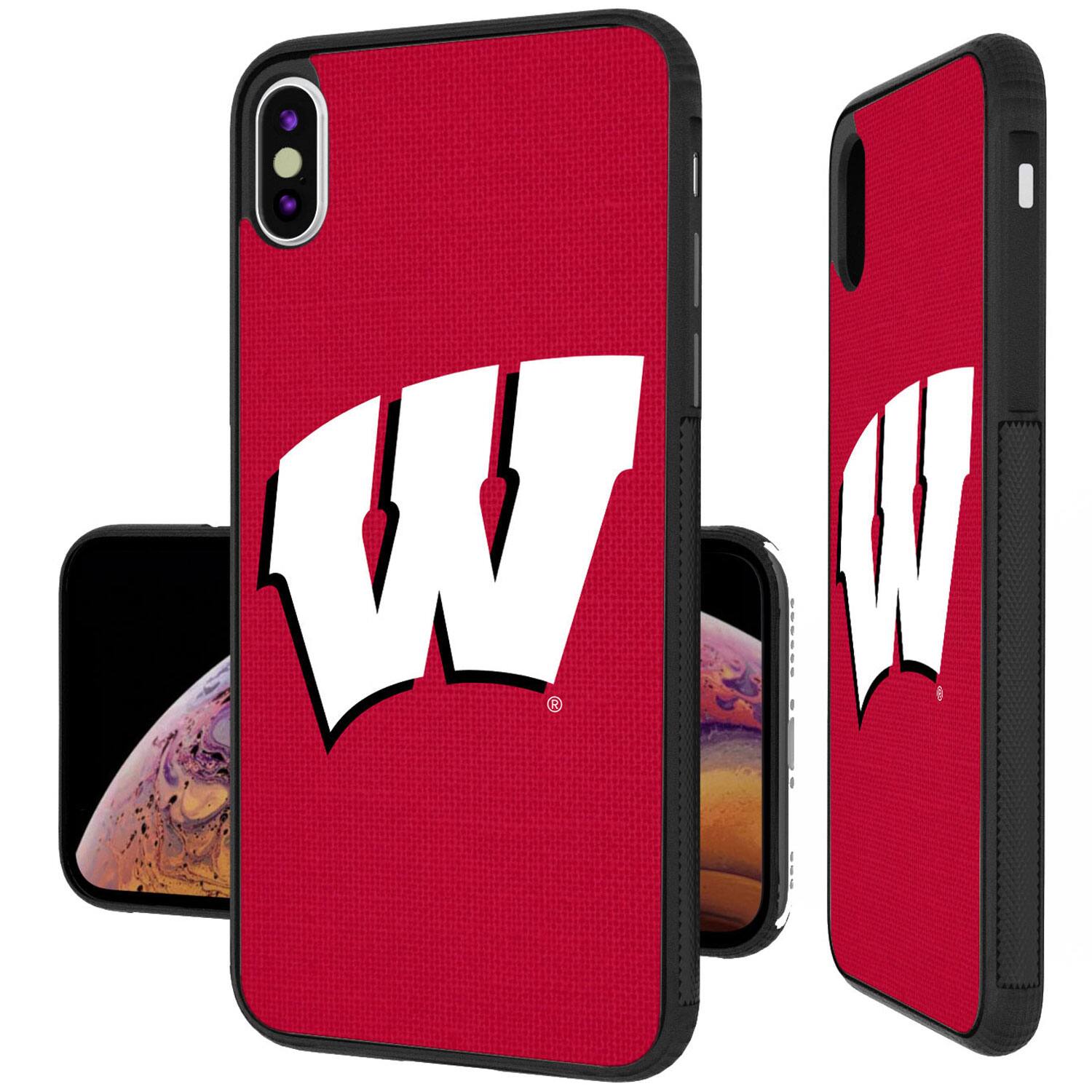 Alt View 3. Keyscaper - Wisconsin Badgers iPhone Solid Design Bump Case - 13 Pro - Multicolor.