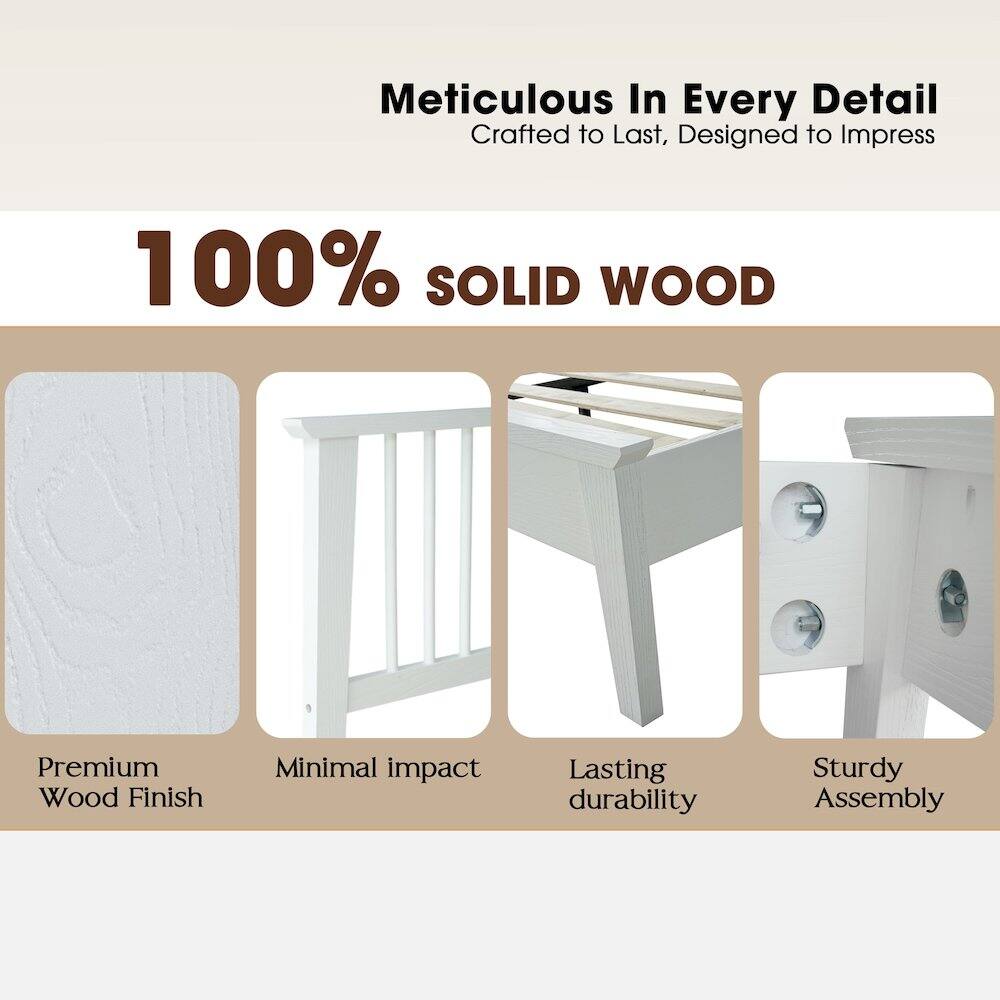 Meticulous In Every Detail  
Crafted to Last, Designed to Impress  

100% SOLID WOOD  

Premium Wood Finish  
Minimal Impact  
Lasting Durability  
Sturdy Assembly