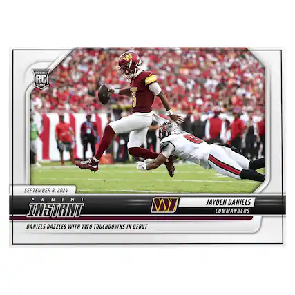 **Panini Instant**
**September 8, 2024**
**Jayden Daniels**
**Commanders**
**Daniels dazzles with two touchdowns in debut**