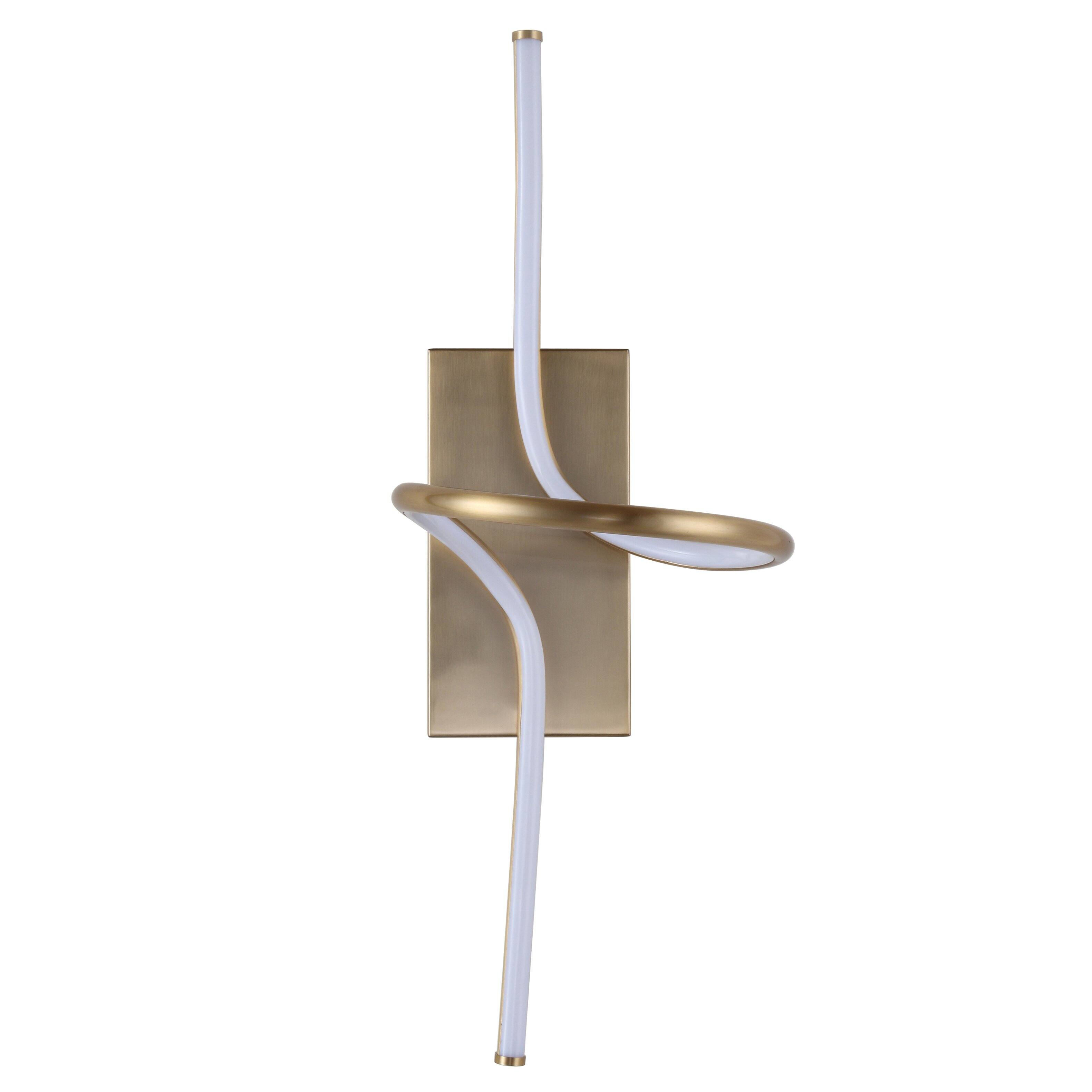 Alt View 5. Jonathan Y - Sketch 9" Minimalist Metal Integrated LED Vanity Light Sconce, Gold - Gold.