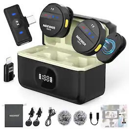 Neewer - KM18 Wireless Lav System, Noise Cancelling, 24H - Black