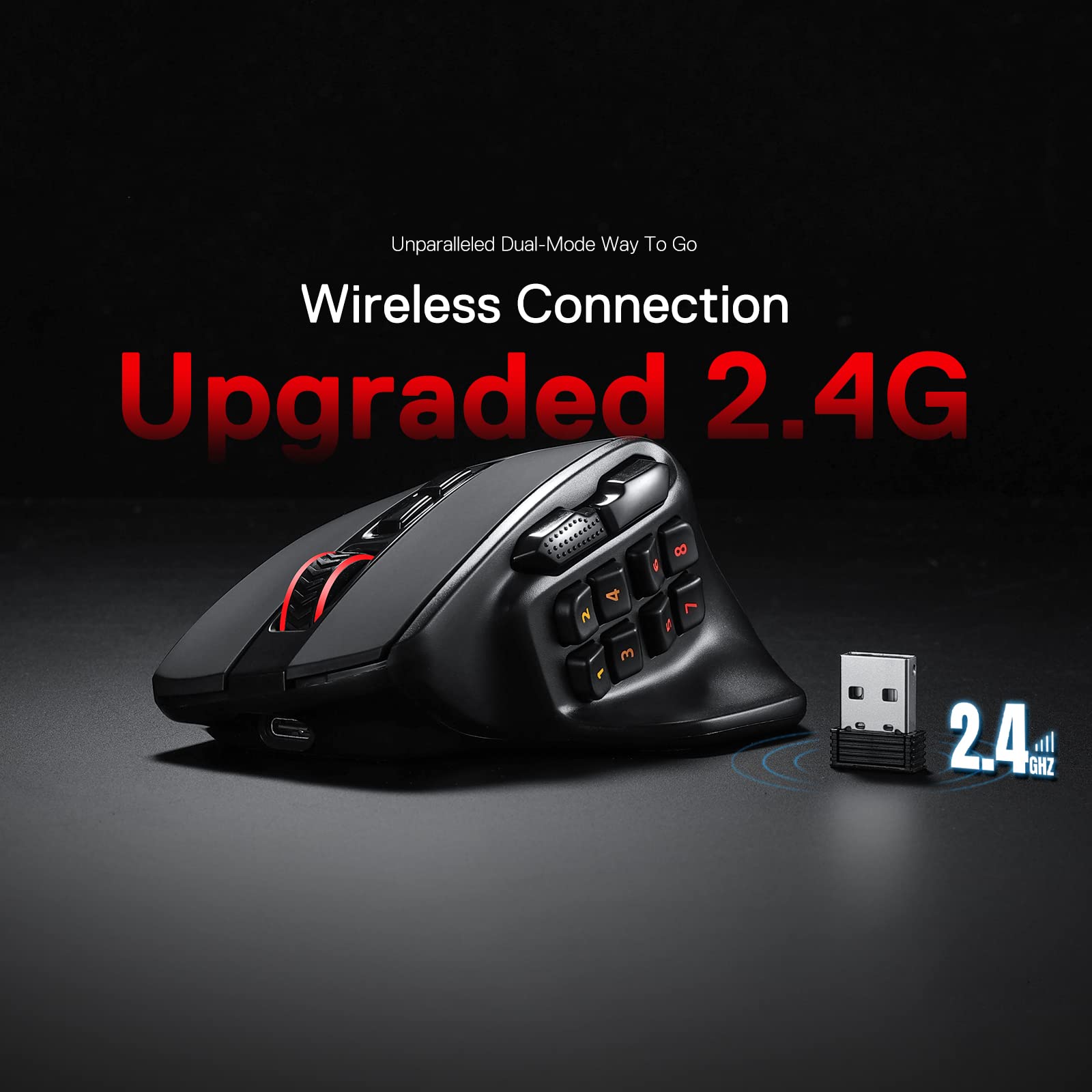 Unparalleled Dual-Mode Way To Go  
Wireless Connection  
Upgraded 2.4G  
2.4 GHz