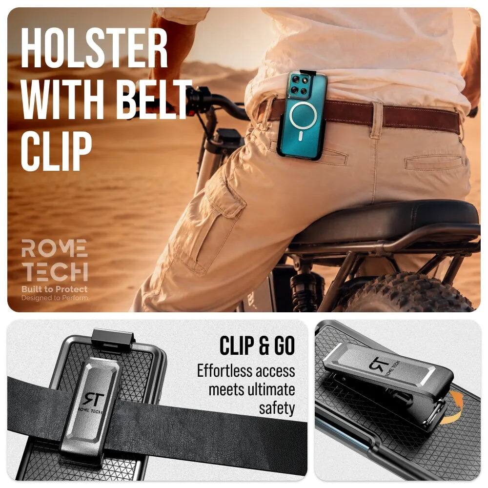 HOLSTER WITH BELT CLIP

ROME TECH
Built to Protect
Designed to Perform

CLIP & GO
Effortless access meets ultimate safety