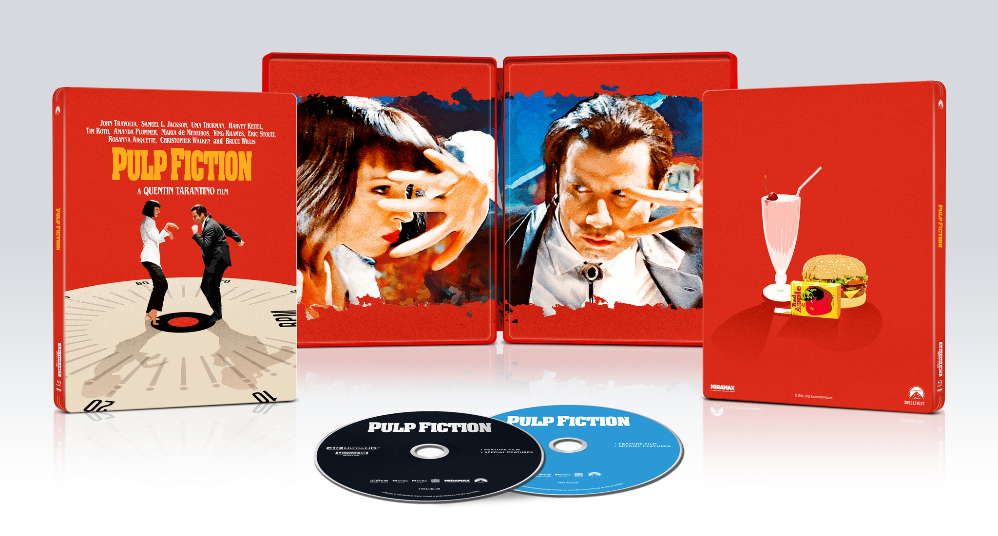 Pulp Fiction SteelBook Includes Digital Copy 4K Ultra HD Blu-ray/Blu-ray 1994