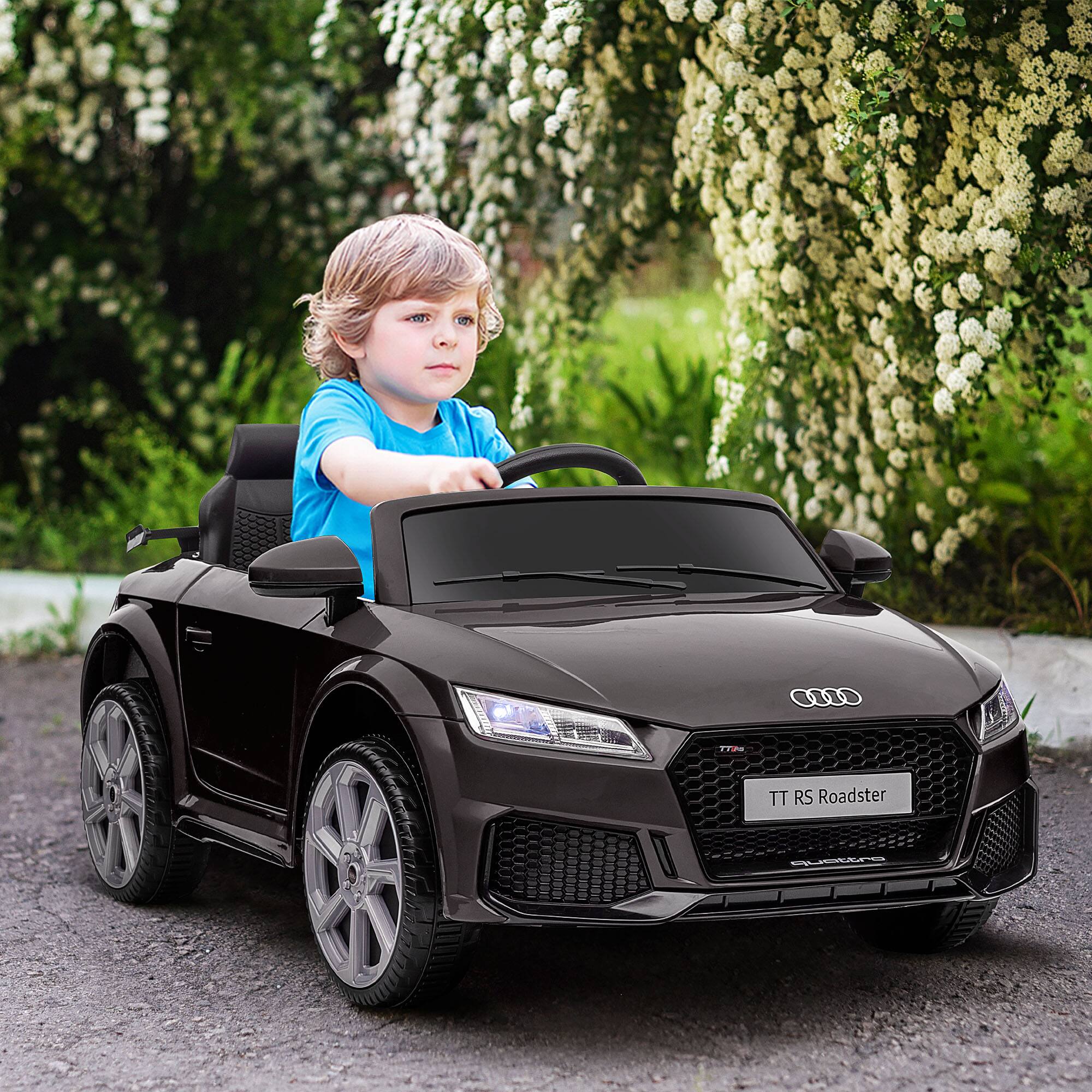 Angle. Aosom - 6V Kids Electric Ride On Car, Licensed Audi TT RS with Suspension System and Remote Control, Horn, 5 Songs, Lights.