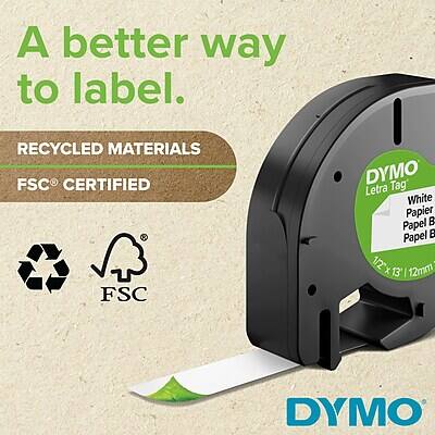 A better way to label.

RECYCLED MATERIALS  
FSC® CERTIFIED

DYMO  
Tag  
Letra  
White  
Papier  
Papel B  
1/2" x 13' 12mm