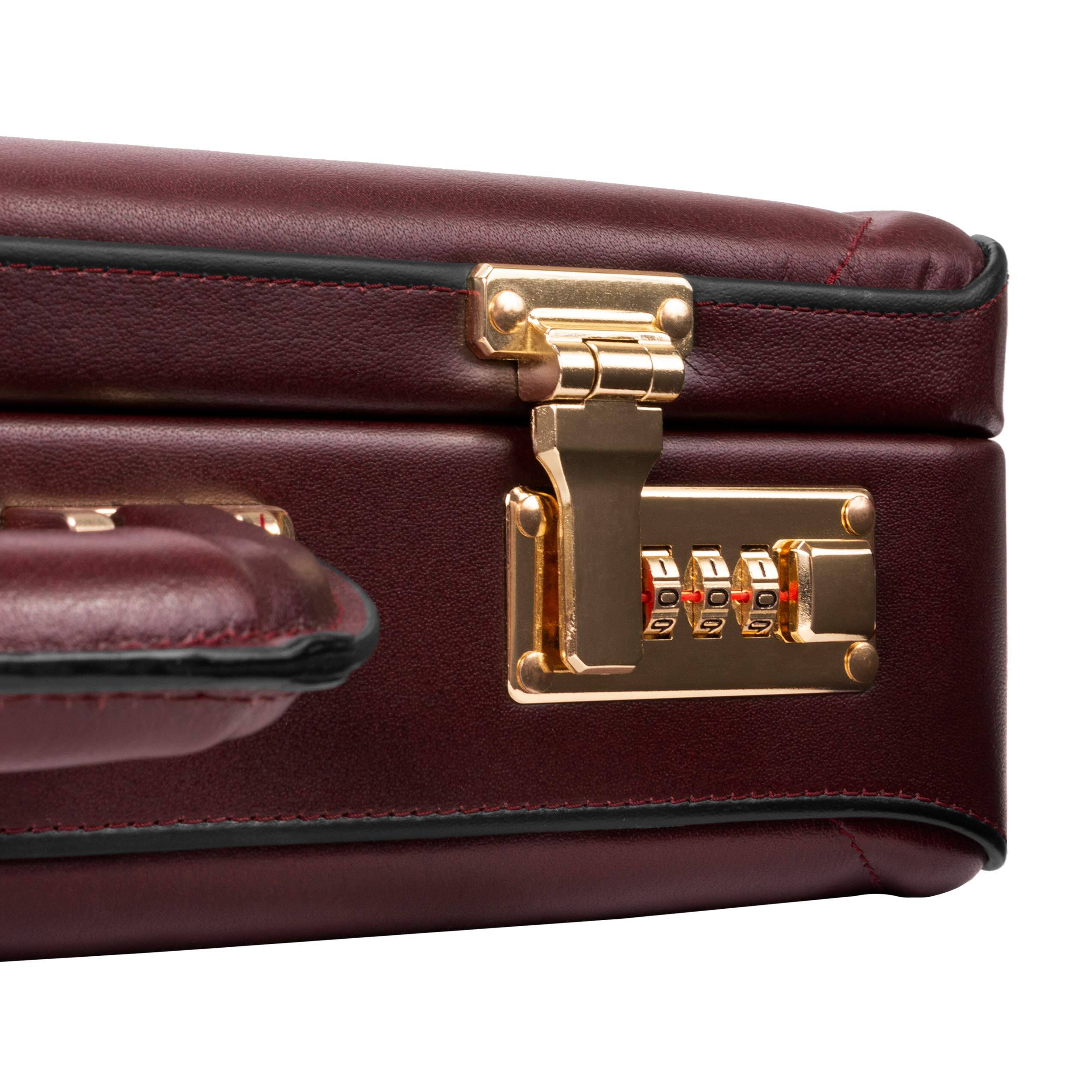 Alt View 9. McKleinUSA - Leather Laptop Tablet Briefcase Attache Business Slim 3-Digit Combination Lock Top Handle Protective Feet - Burgundy.