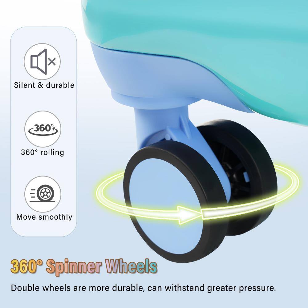 Silent & durable  
360° rolling  
Move smoothly  

360° Spinner Wheels  
Double wheels are more durable, can withstand greater pressure.