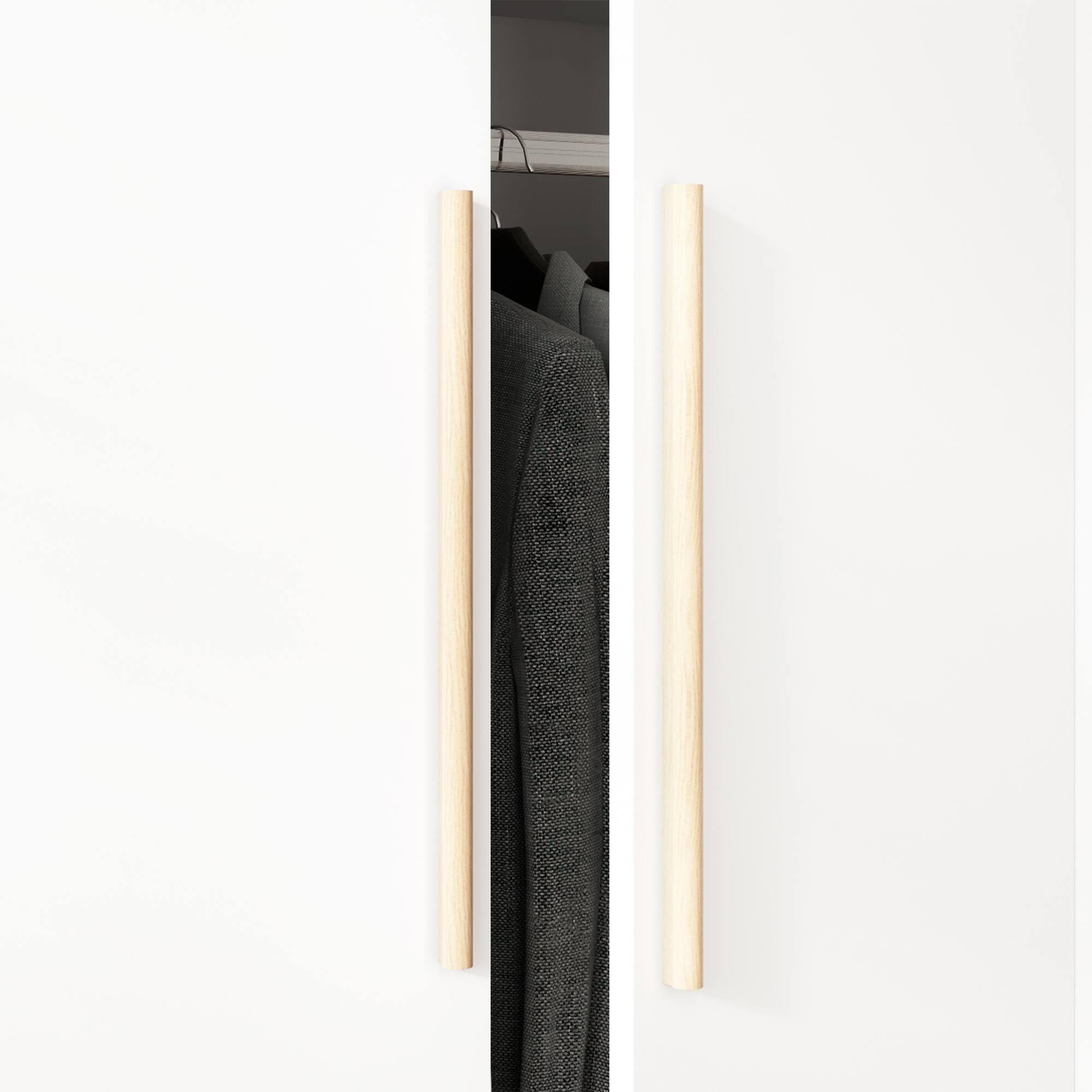 Alt View 4. FUFU & GAGA - FUFU&GAGA 4 - Door Wardrobe with Wooden Handles & Anti - Tip Safety - White.