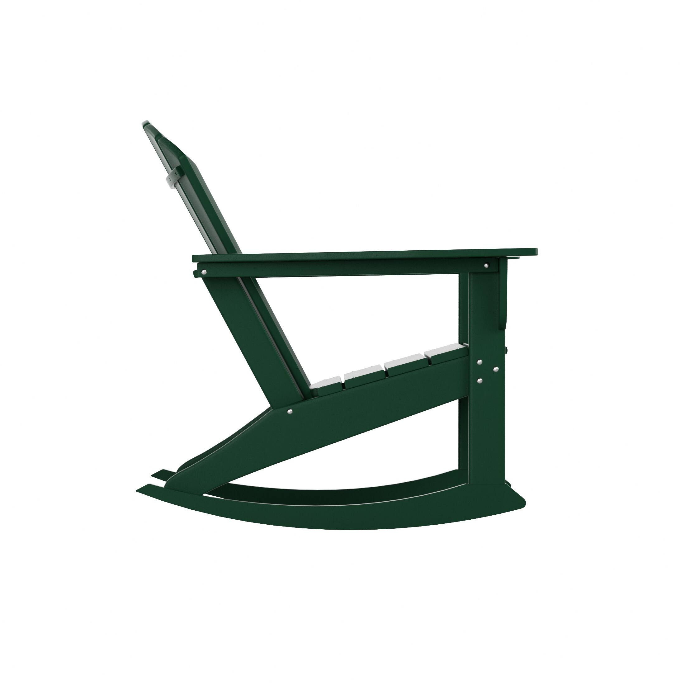 Back. WestinTrends - WestinTrends Dylan Outdoor Patio Poly Plastic Adirondack Rocking Chair - Dark Green.
