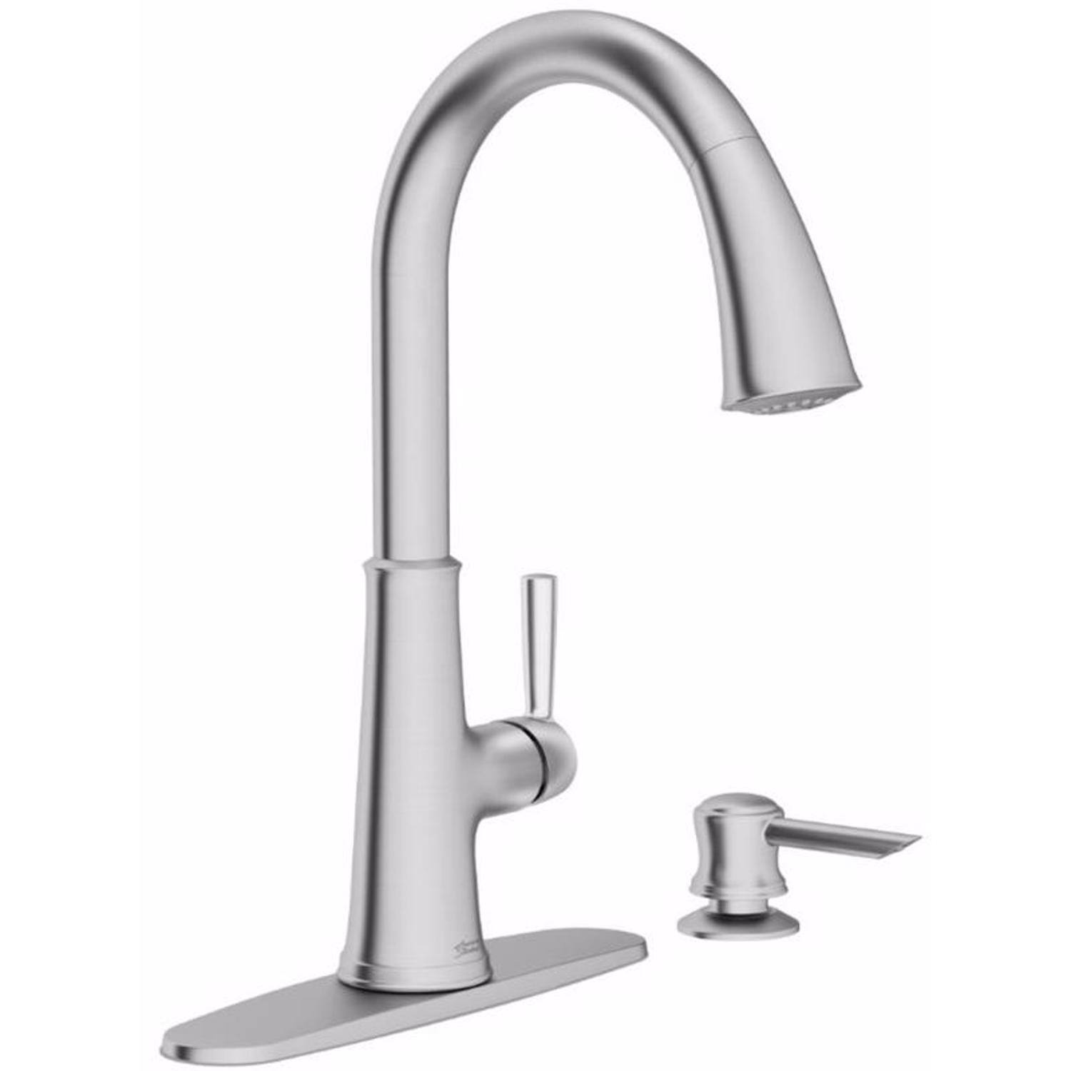 Angle. American Standard - American Standard Maven One Handle Stainless Steel Pull-Down Kitchen Faucet - ‎Stainless Steel.