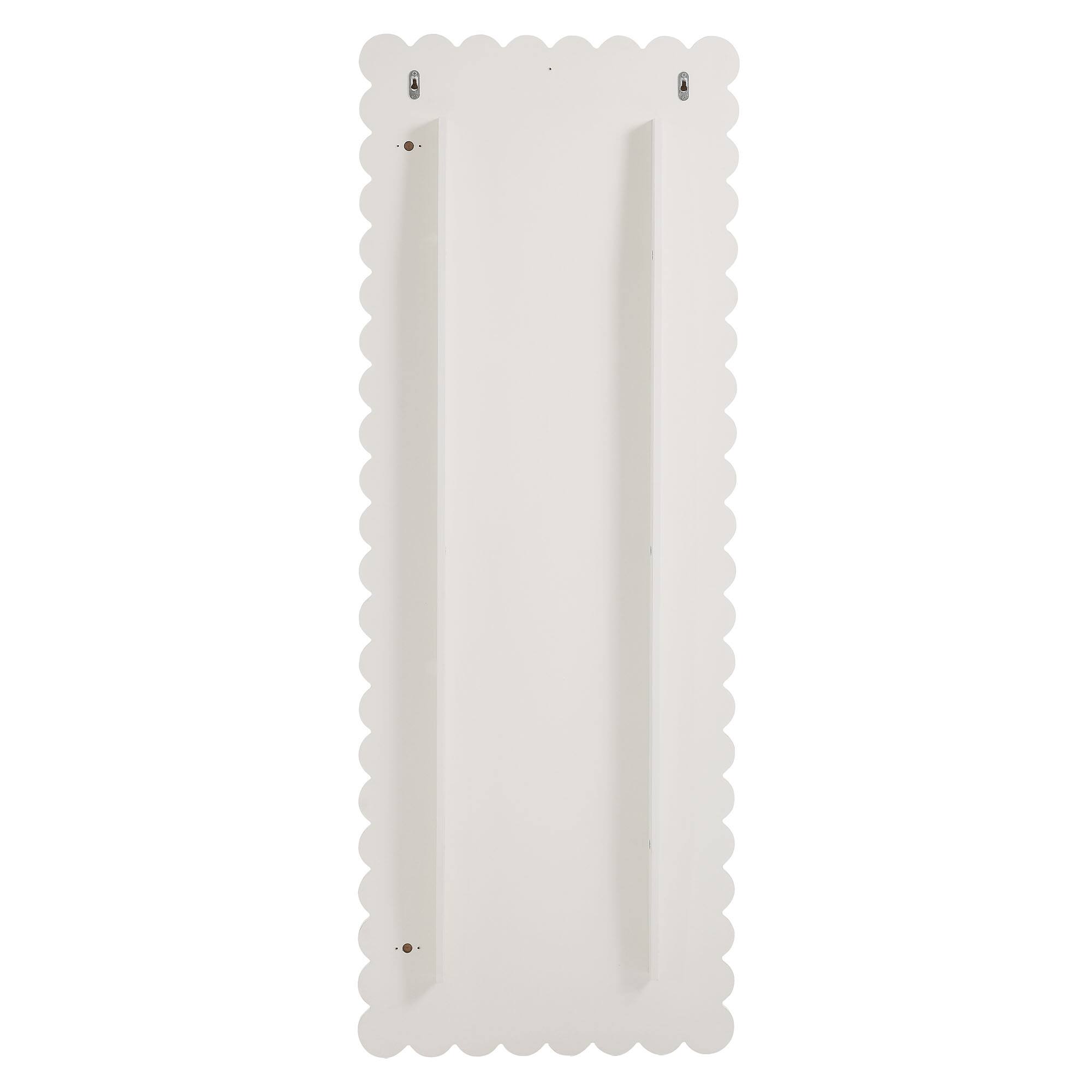 Alt View 4. Modway - Emmeline Scalloped Rectangle Floor Mirror by Modway - White.