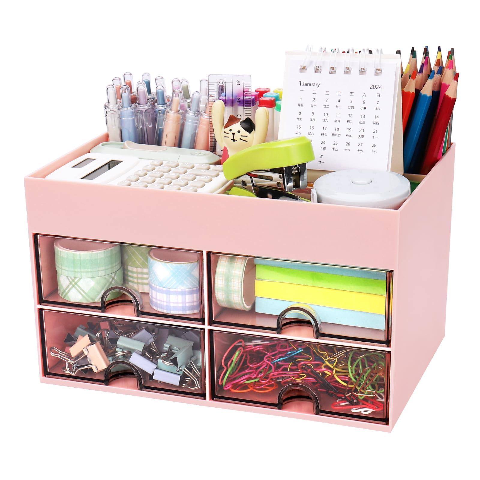 4 Compartments + 4 Drawer (Pink)