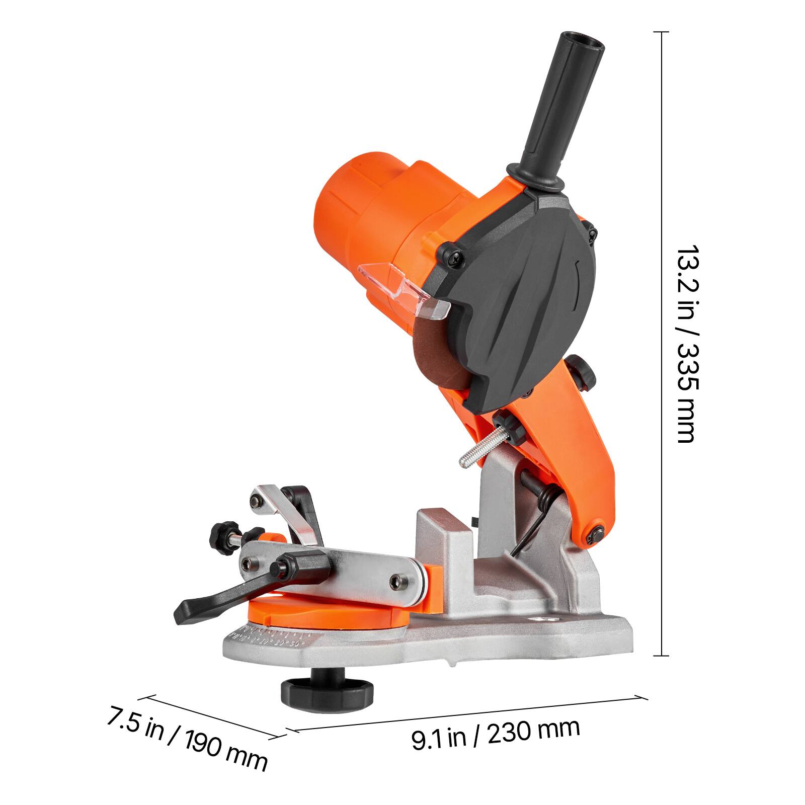 13.2 in / 335 mm  
7.5 in / 190 mm  
9.1 in / 230 mm